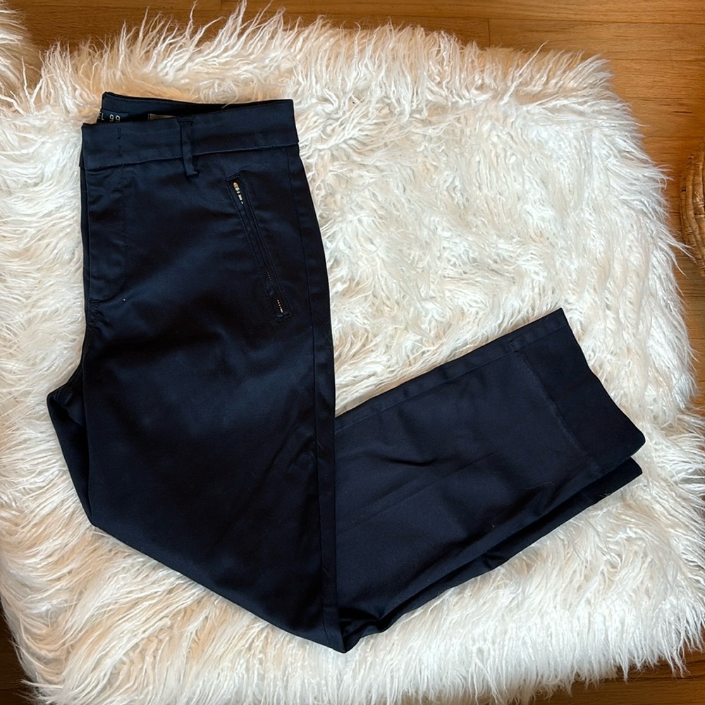 Navy blue trousers straight leg